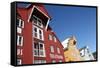 Converted Warehouses Along Harbour Front, Tromso, Troms, Norway, Scandinavia, Europe-David Lomax-Framed Stretched Canvas