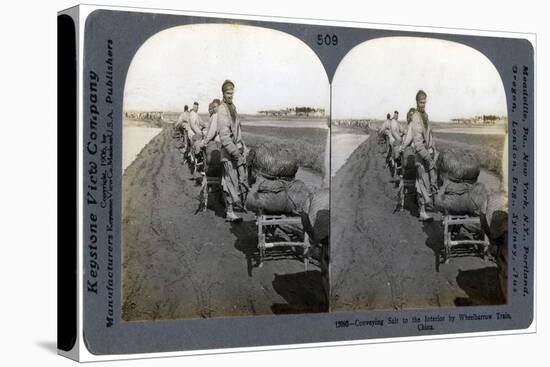 Conveying Salt to the Interior by Wheelbarrow Train, China, 1906-null-Stretched Canvas