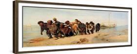 Convicts Pulling a Boat Along the Volga River, Russia, 1873-Ilya Efimovich Repin-Framed Giclee Print