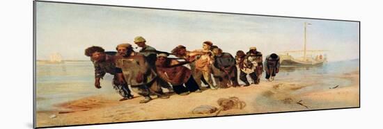 Convicts Pulling a Boat Along the Volga River, Russia, 1873-Ilya Efimovich Repin-Mounted Giclee Print