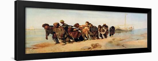 Convicts Pulling a Boat Along the Volga River, Russia, 1873-Ilya Efimovich Repin-Framed Giclee Print