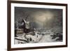 Convoi militaire - effet de neige et de soleil-Louis Claude Mallebranche-Framed Giclee Print