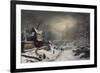 Convoi militaire - effet de neige et de soleil-Louis Claude Mallebranche-Framed Giclee Print