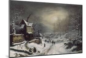 Convoi militaire - effet de neige et de soleil-Louis Claude Mallebranche-Mounted Giclee Print