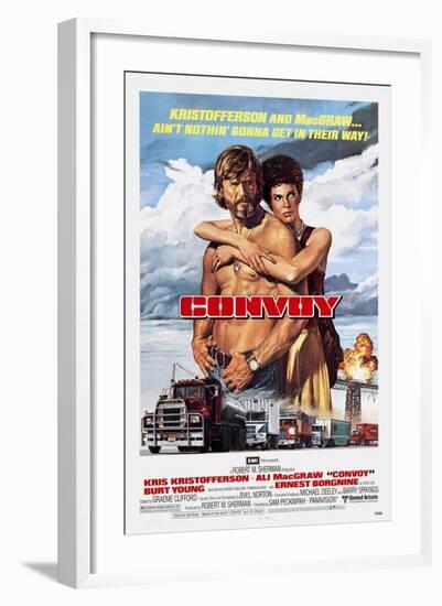 Convoy, Kris Kristofferson, Ali MacGraw, 1978. (c) United Artists/ Courtesy: Everett Collection-null-Framed Art Print