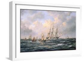 Convoy of East Indiamen Amid Fishing Boats-Richard Willis-Framed Giclee Print