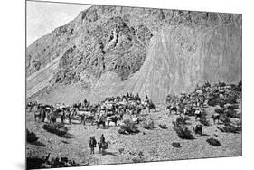 Convoy of Muleteers at the Foot of the Cordillera, South America, 1895-null-Mounted Giclee Print