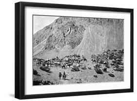 Convoy of Muleteers at the Foot of the Cordillera, South America, 1895-null-Framed Giclee Print