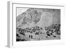 Convoy of Muleteers at the Foot of the Cordillera, South America, 1895-null-Framed Giclee Print