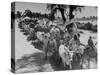 Convoy of Muslims Migrating from the Sikh State of Faridkot after the Division of India-Margaret Bourke-White-Stretched Canvas