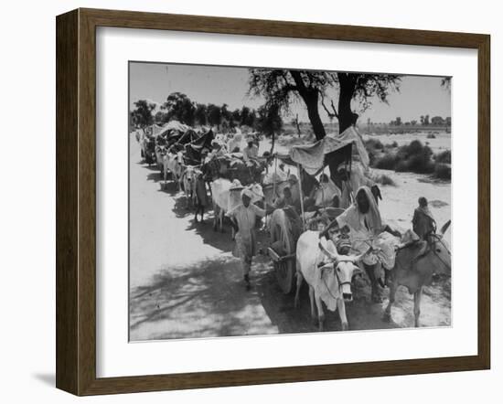 Convoy of Muslims Migrating from the Sikh State of Faridkot after the Division of India-Margaret Bourke-White-Framed Photographic Print