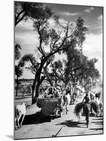 Convoy of Sikhs Migrating to East Punjab After the Division of India-Margaret Bourke-White-Mounted Photographic Print