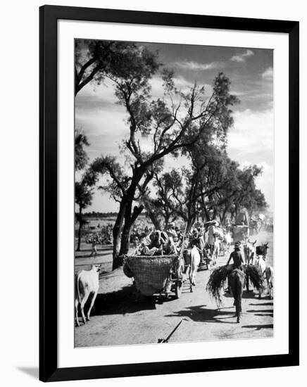 Convoy of Sikhs Migrating to East Punjab After the Division of India-Margaret Bourke-White-Framed Photographic Print