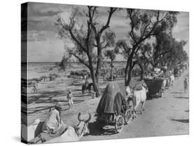 Convoy of Sikhs Migrating to East Punjab After the Division of India-Margaret Bourke-White-Stretched Canvas