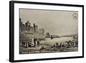 Conway Bridge under Construction, 1848-null-Framed Giclee Print