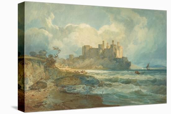 Conway Castle, North Wales, 1798 (W/C & Gum Arabic and Graphite)-Joseph Mallord William Turner-Stretched Canvas