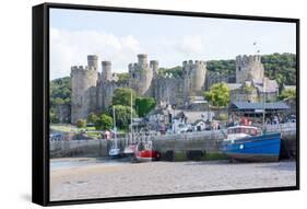 Conwy Castle, UNESCO World Heritage Site, and Harbour, Conwy, Wales, United Kingdom, Europe-Peter Groenendijk-Framed Stretched Canvas