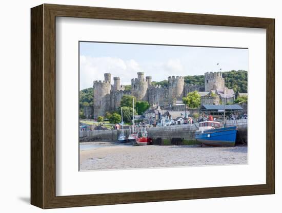 Conwy Castle, UNESCO World Heritage Site, and Harbour, Conwy, Wales, United Kingdom, Europe-Peter Groenendijk-Framed Photographic Print