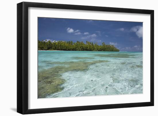 Cook Islands, Aitutaki. One Foot Island, Shallow Lagoon with Coral-Cindy Miller Hopkins-Framed Photographic Print