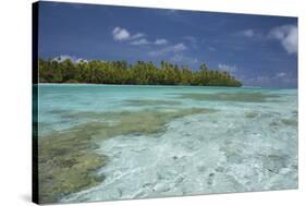 Cook Islands, Aitutaki. One Foot Island, Shallow Lagoon with Coral-Cindy Miller Hopkins-Stretched Canvas