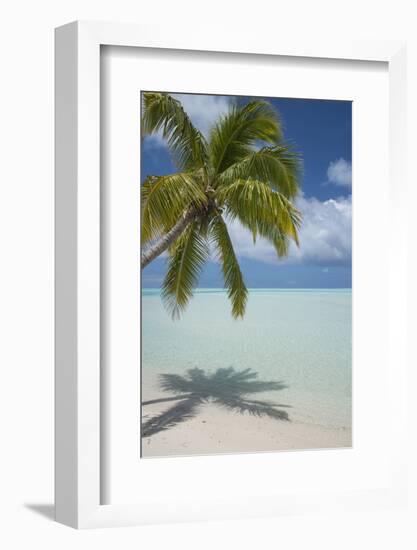 Cook Islands, Aitutaki. One Foot Island. White Sand Beach with Trees-Cindy Miller Hopkins-Framed Photographic Print