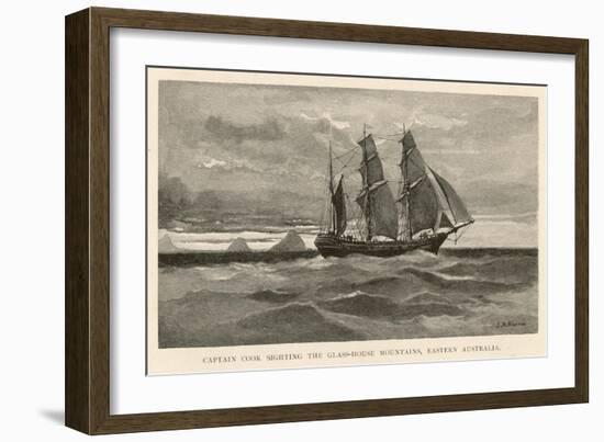 Cook Sights the Glass-House Mountains off the Coast of Eastern Australia-J.r. Ashton-Framed Art Print