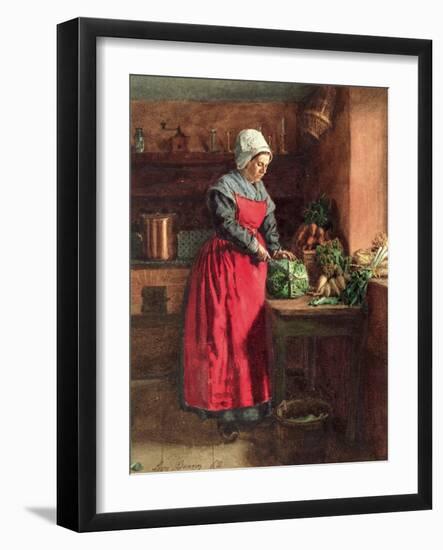 Cook with Red Apron, 1862-Leon Bonvin-Framed Giclee Print