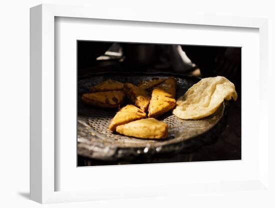 Cooked Bhature and Samosas, Sector 7, Chandigarh, Punjab and Haryana Provinces, India-Ben Pipe-Framed Photographic Print