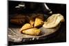 Cooked Bhature and Samosas, Sector 7, Chandigarh, Punjab and Haryana Provinces, India-Ben Pipe-Mounted Photographic Print