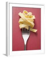 Cooked Ribbon Pasta on a Fork-null-Framed Photographic Print
