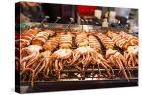 Cooked Squid, Shilin Night Market, Taipei, Taiwan, Asia-Michael Runkel-Stretched Canvas