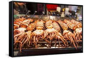 Cooked Squid, Shilin Night Market, Taipei, Taiwan, Asia-Michael Runkel-Framed Stretched Canvas