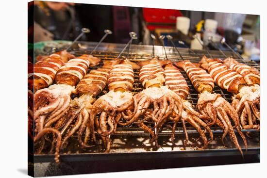 Cooked Squid, Shilin Night Market, Taipei, Taiwan, Asia-Michael Runkel-Stretched Canvas