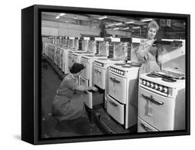 Cooker Production Line at the Gec Factory, Swinton, South Yorkshire, 1960-Michael Walters-Framed Stretched Canvas