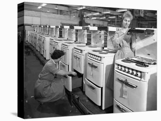 Cooker Production Line at the Gec Factory, Swinton, South Yorkshire, 1960-Michael Walters-Stretched Canvas