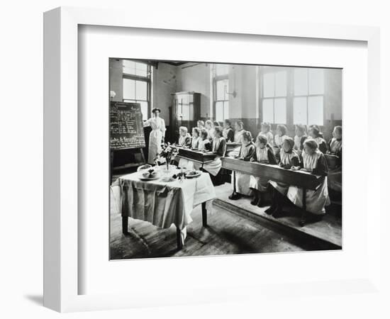 Cookery Class, Gopsall Street School, Shoreditch, London, 1908-null-Framed Photographic Print