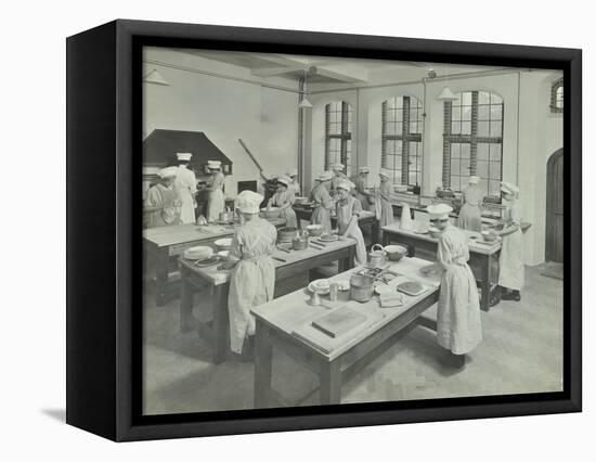 Cookery Class, Hammersmith Trade School for Girls, London, 1915-null-Framed Stretched Canvas