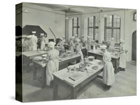 Cookery Class, Hammersmith Trade School for Girls, London, 1915-null-Stretched Canvas