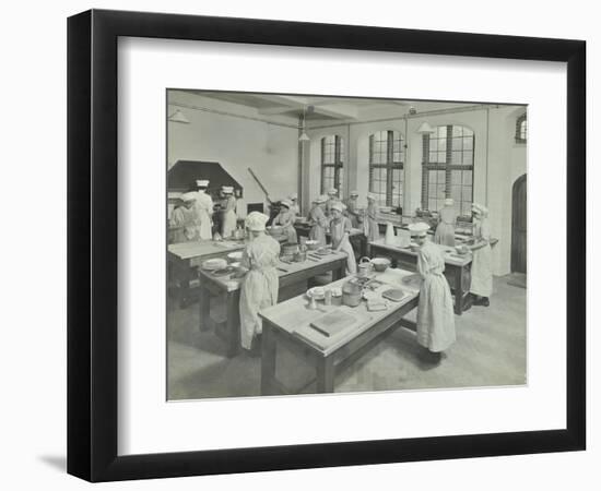 Cookery Class, Hammersmith Trade School for Girls, London, 1915-null-Framed Photographic Print