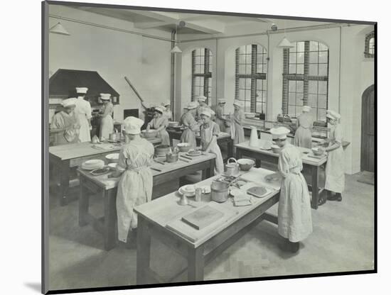 Cookery Class, Hammersmith Trade School for Girls, London, 1915-null-Mounted Photographic Print