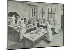 Cookery Class, Hammersmith Trade School for Girls, London, 1915-null-Mounted Photographic Print