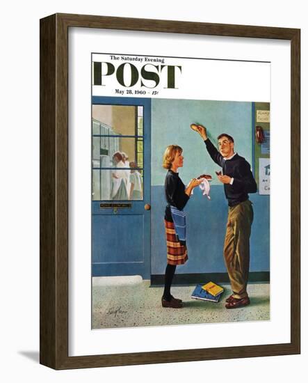 "Cookie Tester," Saturday Evening Post Cover, May 28, 1960-George Hughes-Framed Giclee Print