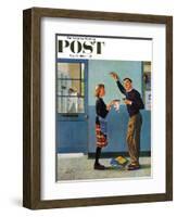 "Cookie Tester," Saturday Evening Post Cover, May 28, 1960-George Hughes-Framed Giclee Print