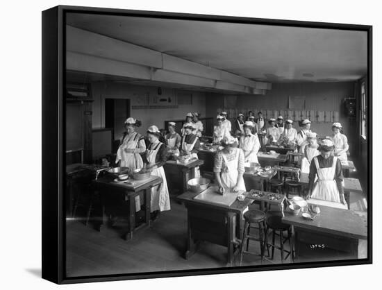 Cooking Class, Seattle, 1909-Ashael Curtis-Framed Stretched Canvas