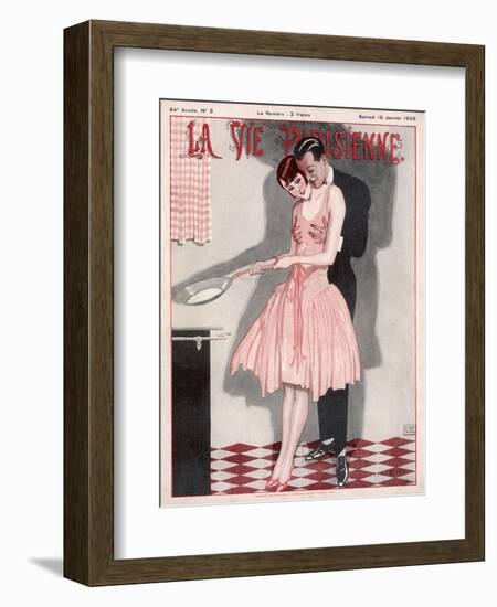 Cooking Crepes 1926-null-Framed Art Print