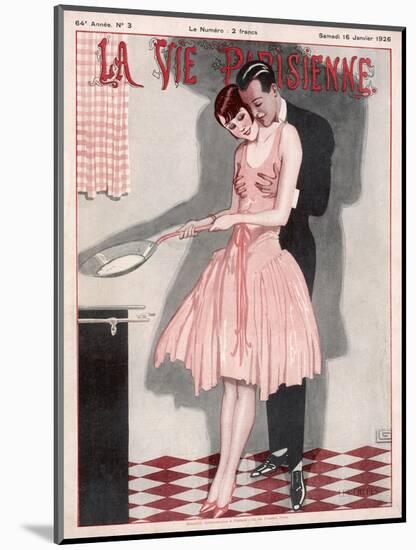 Cooking Crepes 1926-null-Mounted Art Print