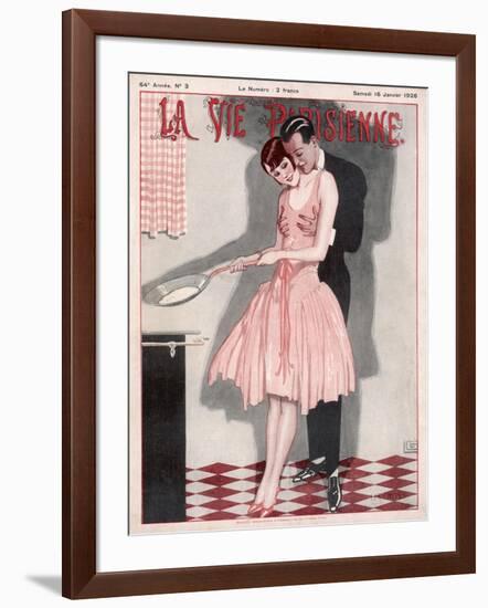 Cooking Crepes 1926-null-Framed Art Print