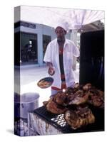 Cooking in a Jerk Hut, Jamaica, Caribbean-Greg Johnston-Stretched Canvas