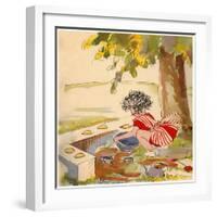 "Cooking" in the Sand Box-Romney Gay-Framed Art Print