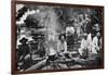 Cooking on a Raft, Paraguay, 1911-null-Framed Giclee Print